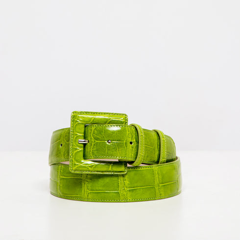 Cintura Donna DOTTI <br>Coccodrillo Lime<br> 38mm
