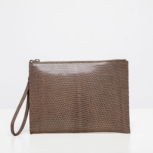 Pochette  DOTTI<br> Lucertola Taupe