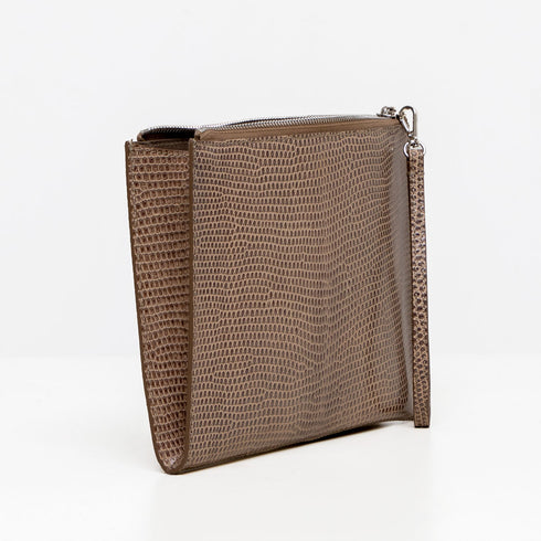 Pochette  DOTTI<br> Lucertola Taupe