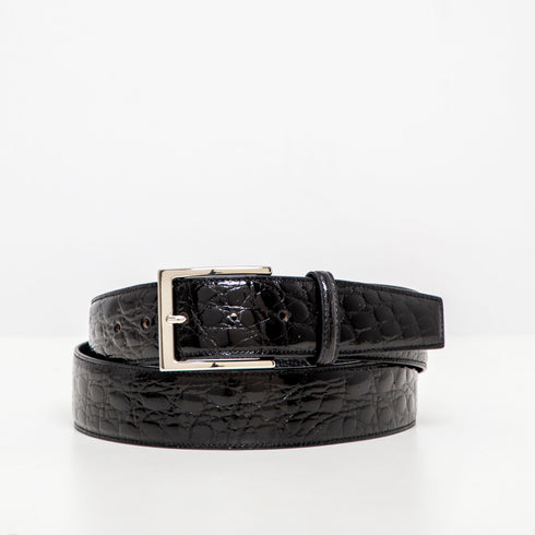Cintura Uomo DOTTI<br>Alligatore Nero<br> 39mm