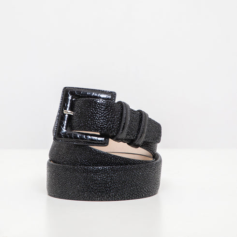 Cintura Donna DOTTI <br>Razza Nero, Coccodrillo <br> 36mm