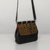 Mini Crossbody <br> Coccodrillo Nero Oro, Struzzo
