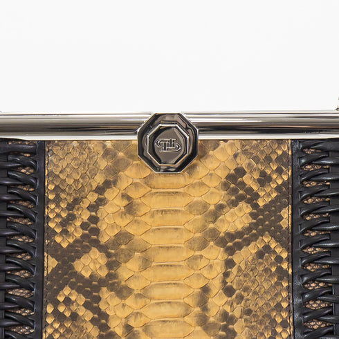 LUNA <br> Pitone Ocra, Struzzo, Alligatore e Karung