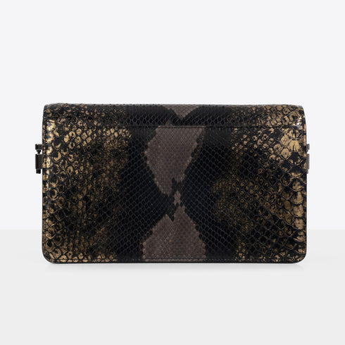 SHOULDER BAG<br> Black Python