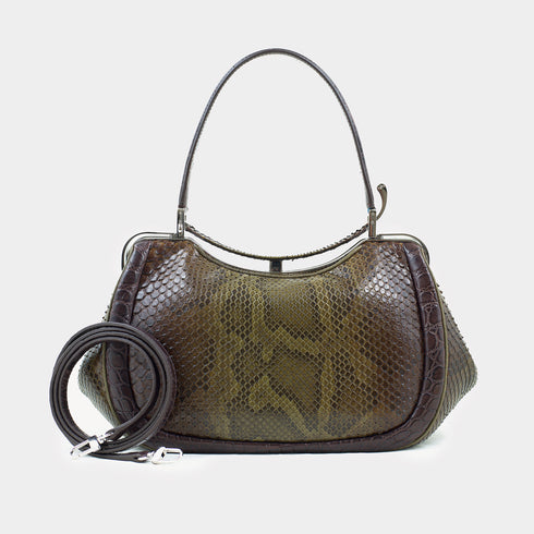 AURA<br> Khaki Python, Alligator and Ostrich